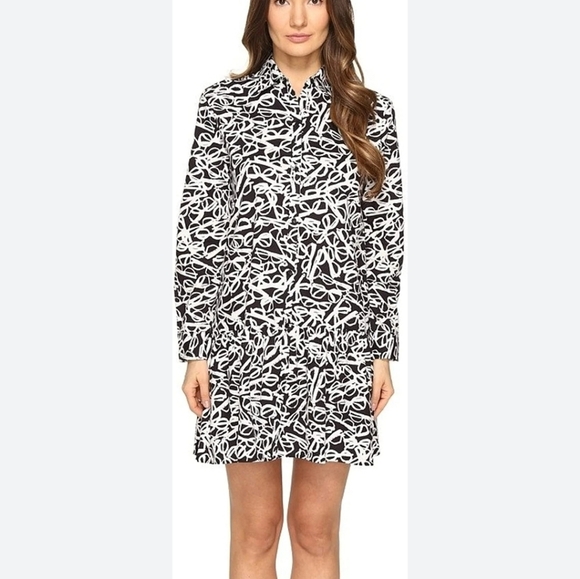 Kate Spade NY Glasses Print Drop Waist Sleep Dress Medium Mini Dress - Picture 1 of 8